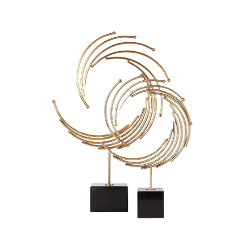 Sculpture décorative en métal doré