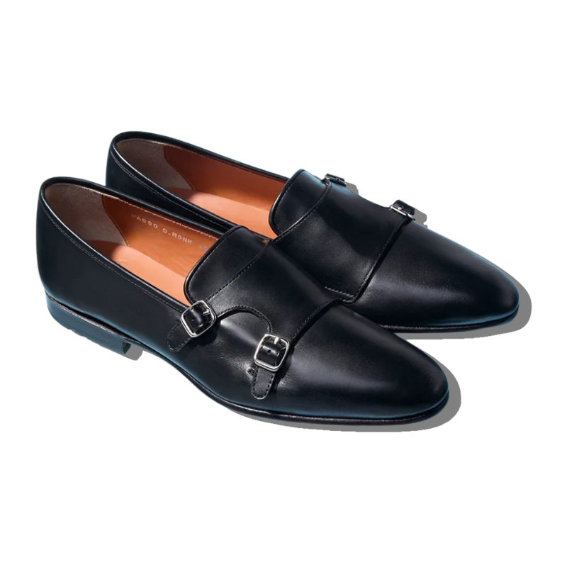 Mocassins noirs à double boucle