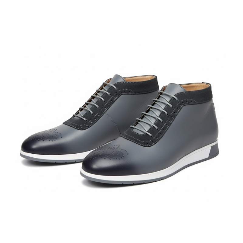 Bottine en cuir gris Berluti