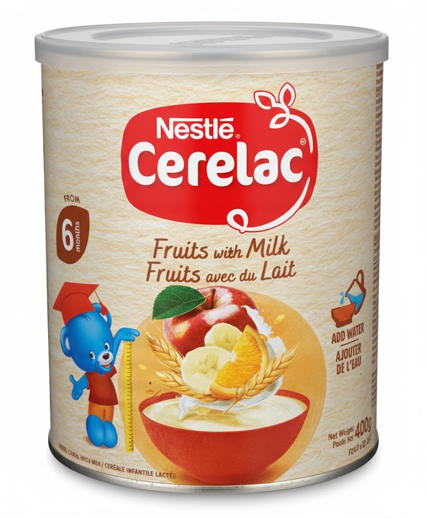 Céréales pour Bébé Cerelac Saveur Fruits et Lait 400 g