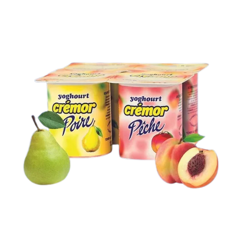 Lot de 2 Yaourts crémor poire et pêche