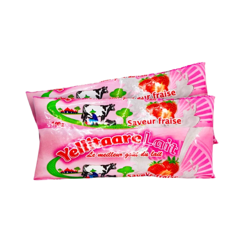 Lait yaourt sachet 100g fraise yellitaare