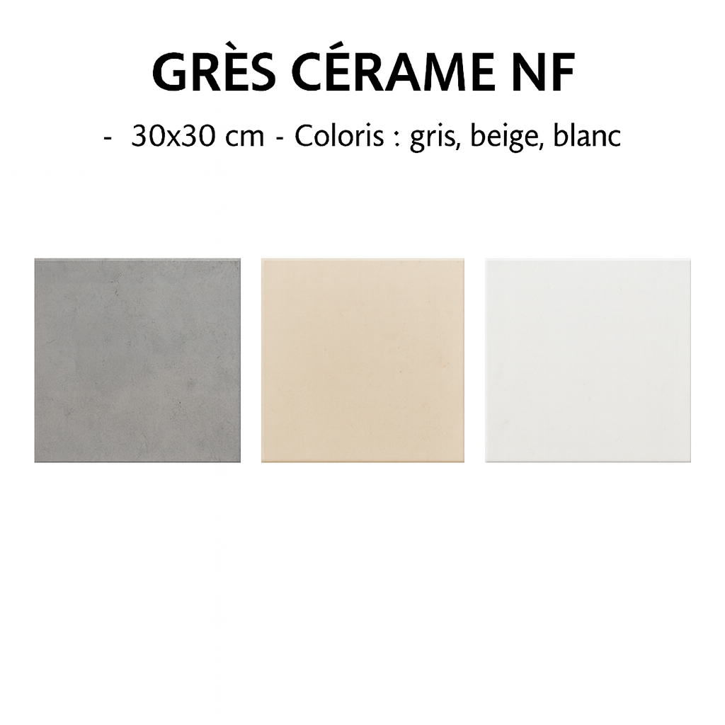 Grès cérame Carreau en NF dimension 30/30, (m2)