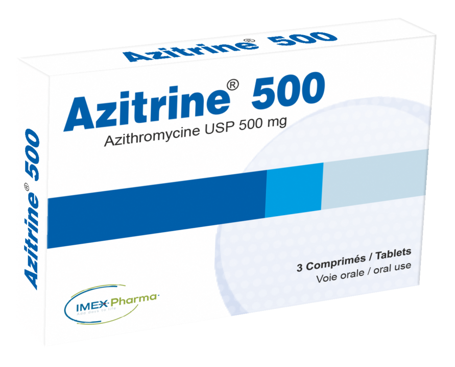AZITRINE 500 MG BT 3 CP — vue 1