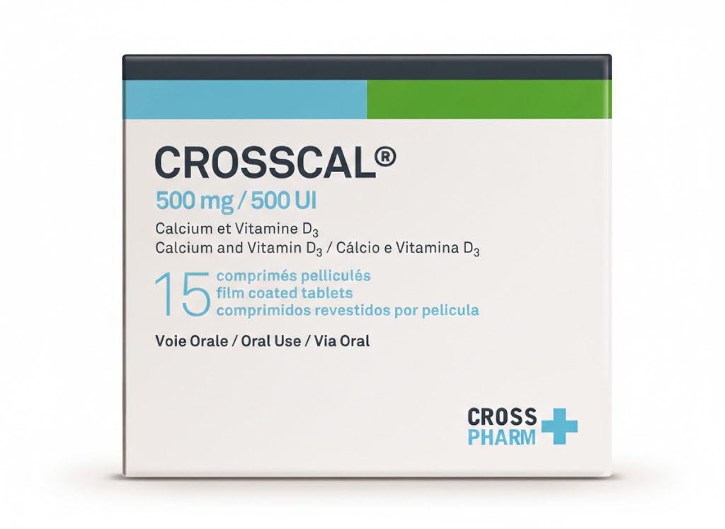 CROSSCAL 500MG/500UI CP BT/15 — vue 1