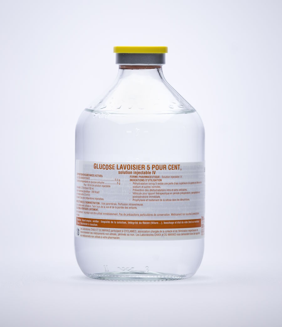 GLUCOSE 5% SOL INJ FL 500ML — vue 1