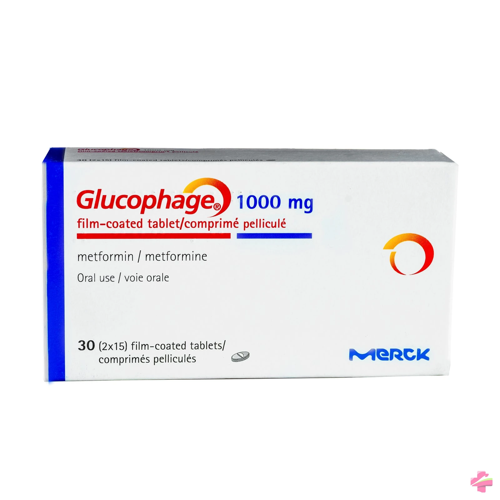 GLUCOPHAGE 1000MG CP B/30 — vue 1
