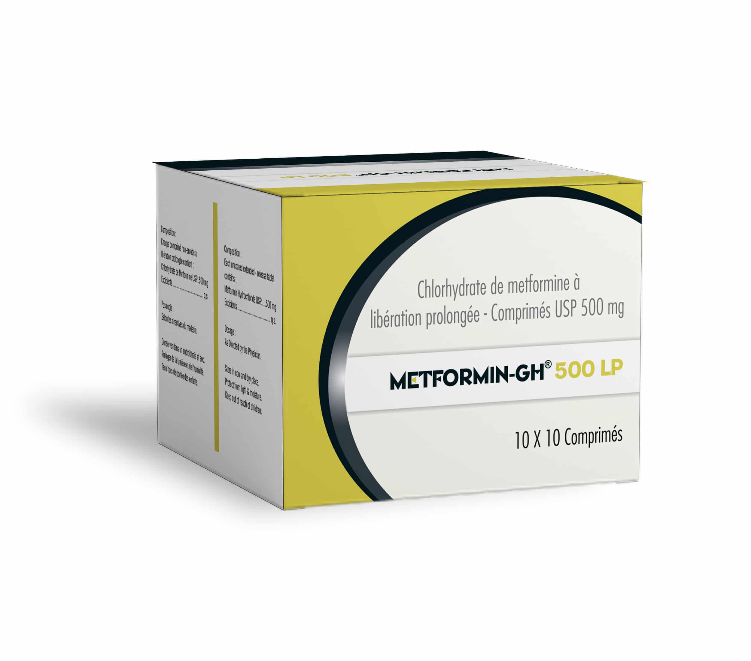 METFORMIN GH LP 500MG CPR B/100 — vue 1