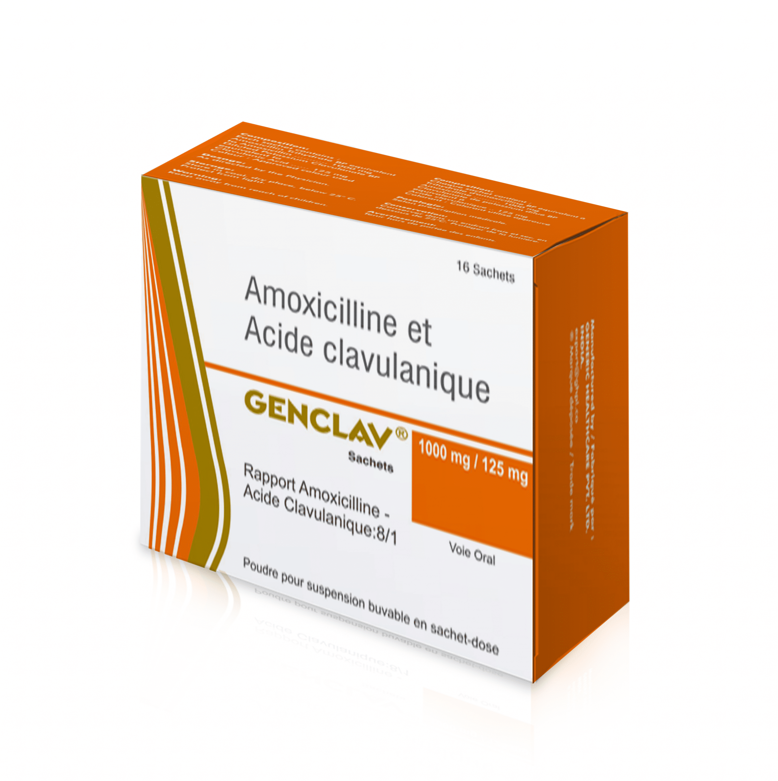 GENCLAV 1G/125MG PDRE SUSP BUV SACH/16 — vue 1