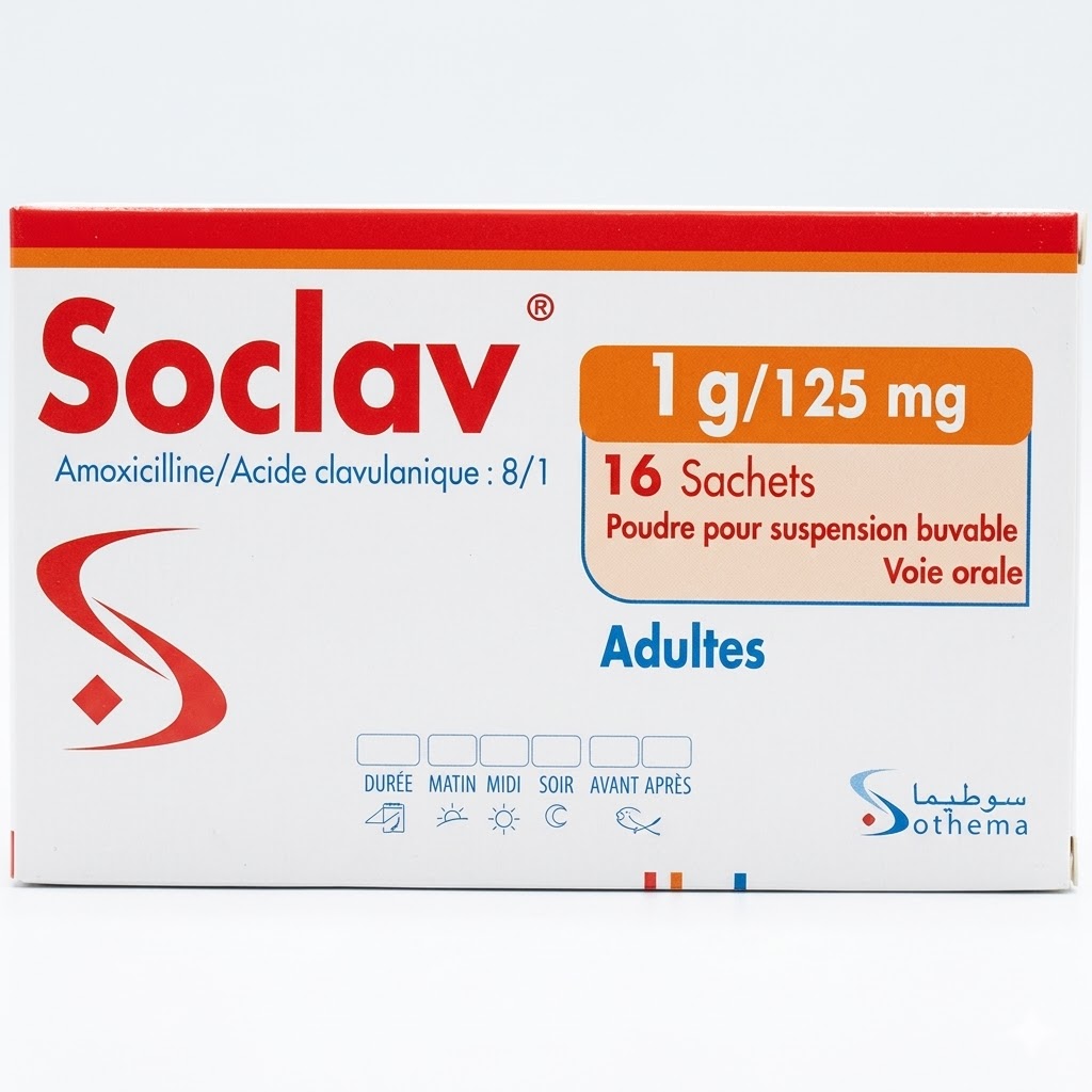 SOCLAV 1G/125MG SACHETS B/16 — vue 1
