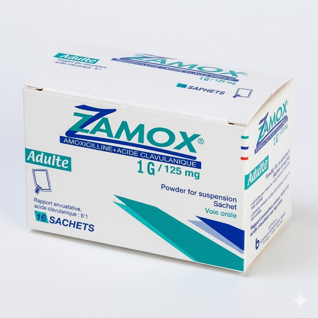 ZAMOX 1000MG/125MG SACH B/16 — vue 1