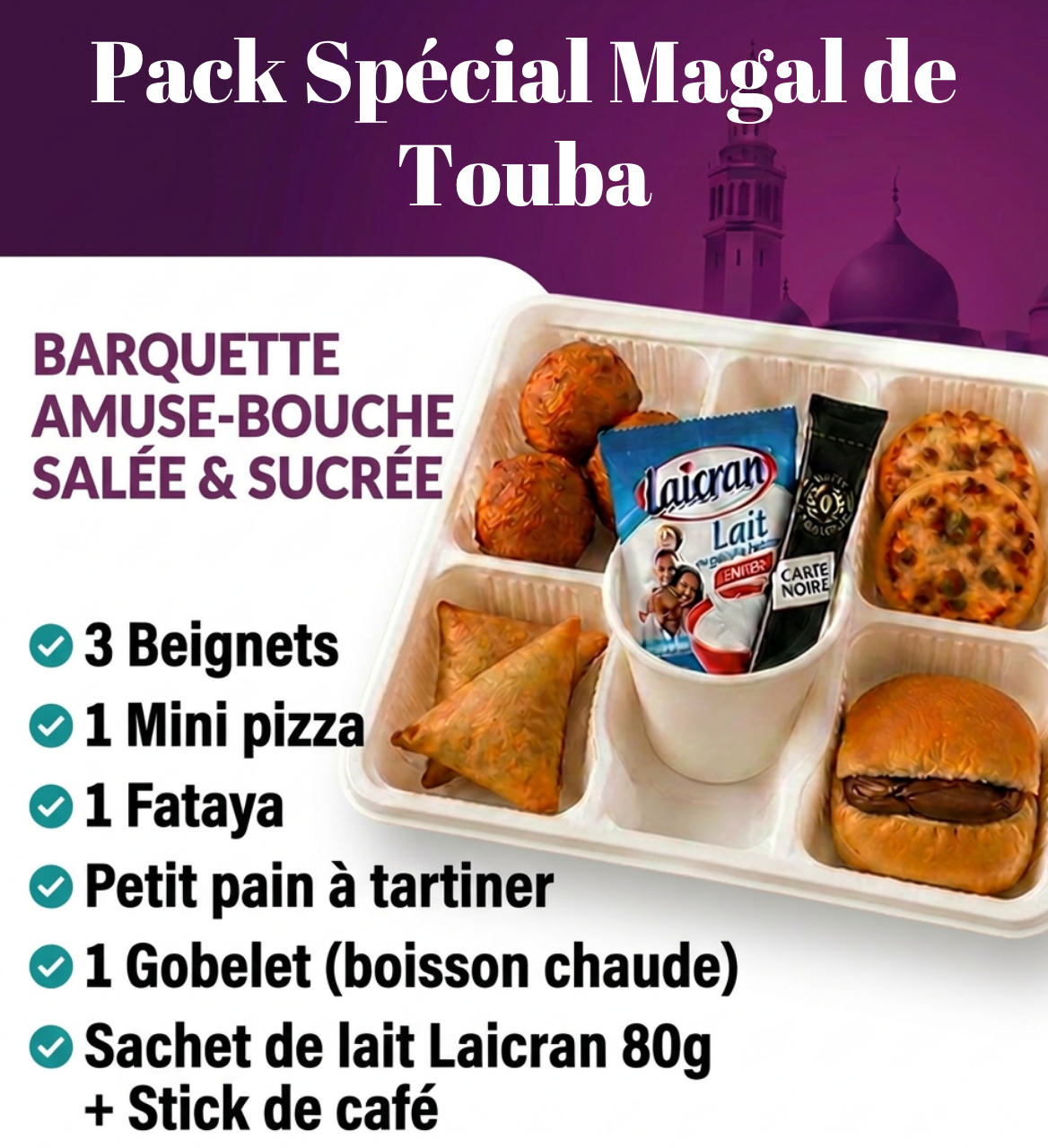 Barquette Petit-Déjeuner – Pack Spécial Magal de Touba