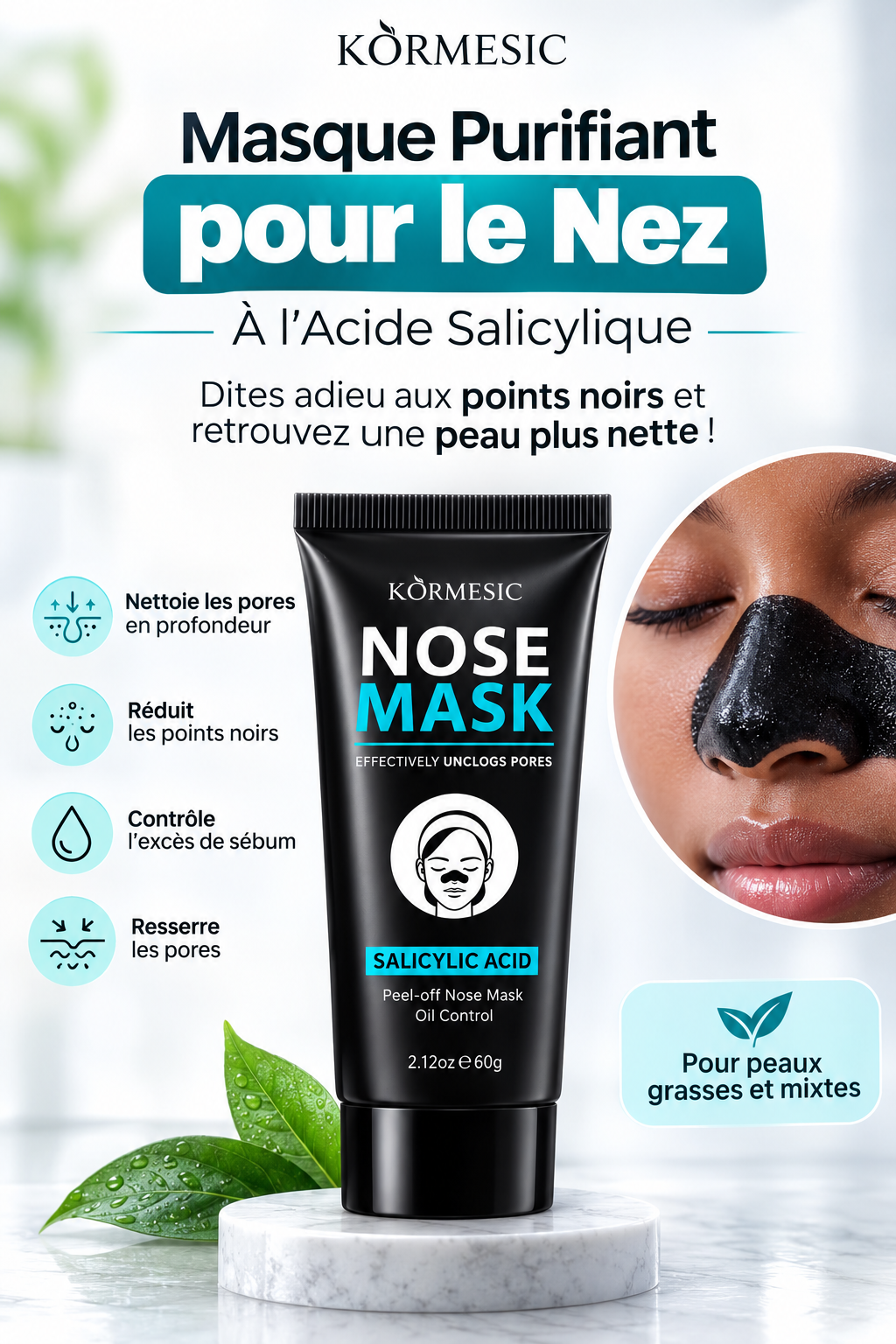 Masque Purifiant pour le Nez à l'Acide Salicylique — vue 1