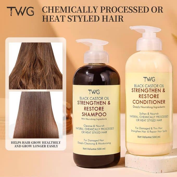 Shampoing & Après-Shampoing TWG Black Castor Oil – Soin Réparateur 500 ml — vue 1