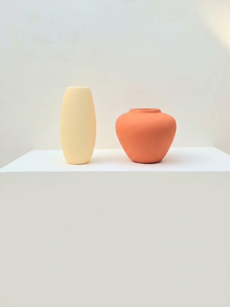 Lot de 2 Vases Décoratifs Crème et Corail — vue 1