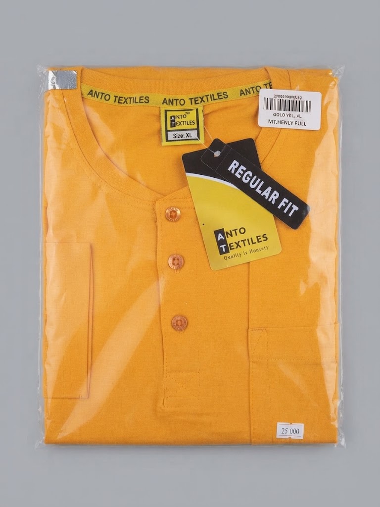 T‑shirt ANTO TEXTILES Henley Jaune Regular Fit (XL) — vue 1