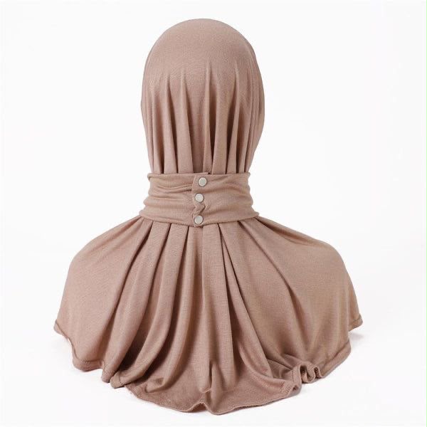 Cagoule Hijab Ajustable à Boutons Pression – Vieux Rose / Nude Rosé — vue 1