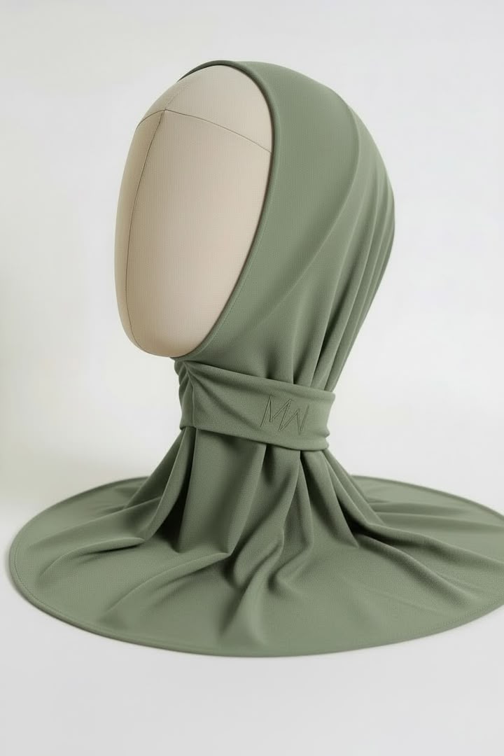 Cagoule Hijab Ajustable – Vert Sauge / Olive — vue 1