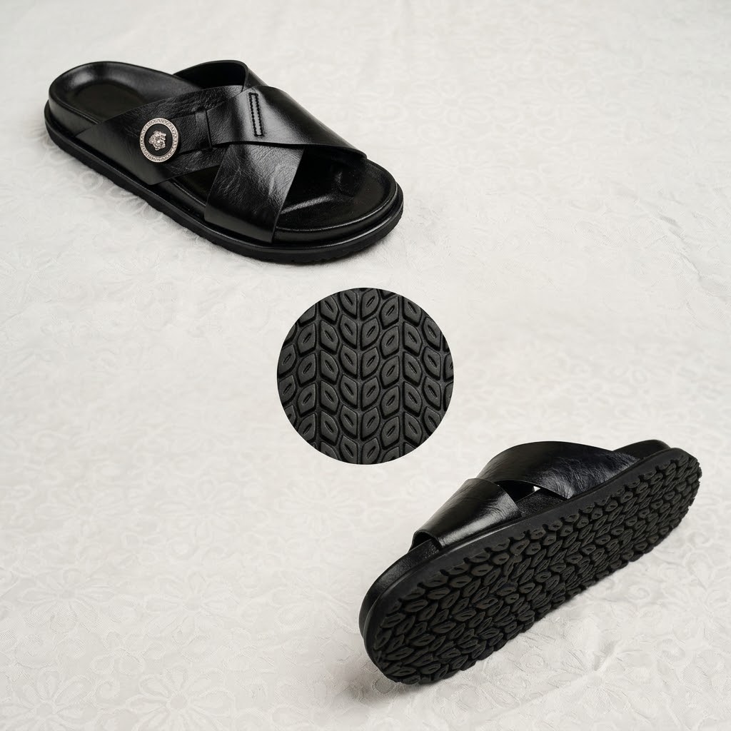 Sandales Mules Femme en Cuir – Noir — vue 1